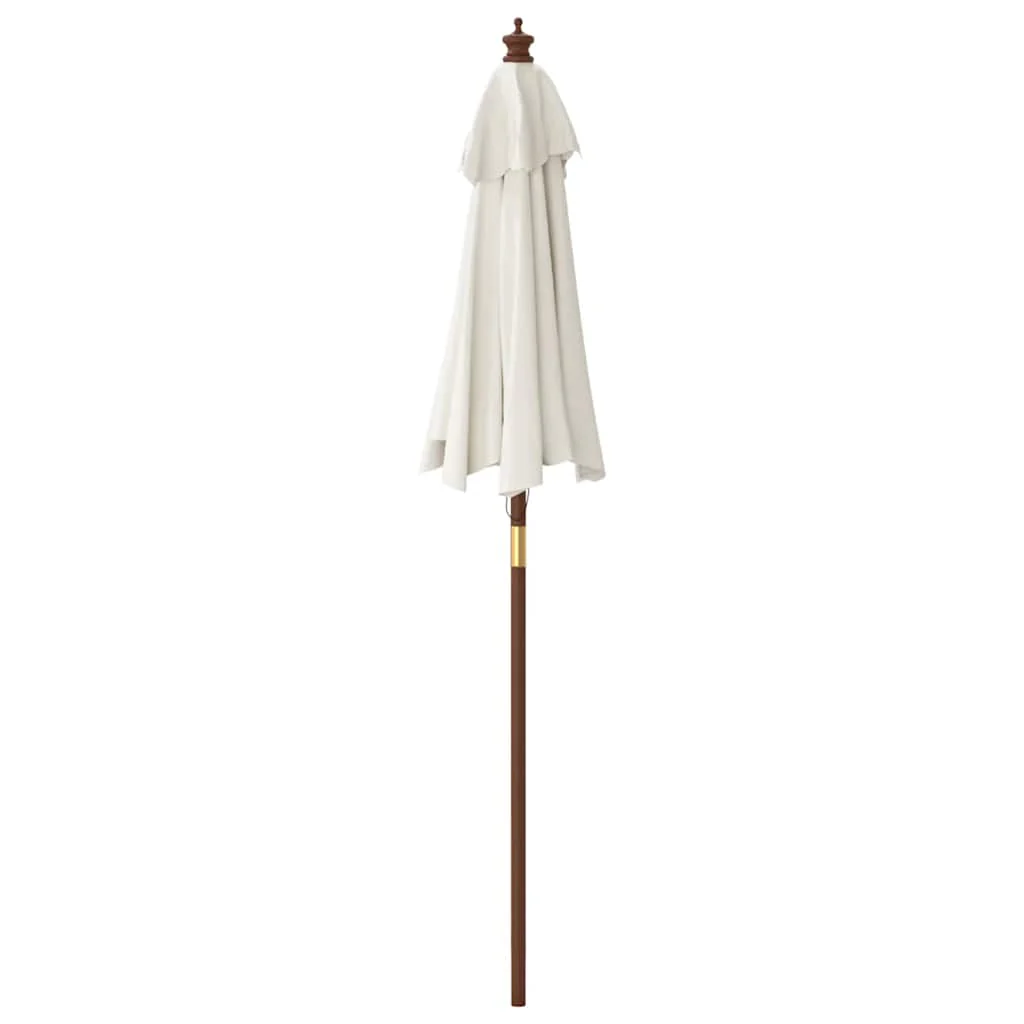 haveparasol med træstang 196x231 cm sandfarvet - Image 5