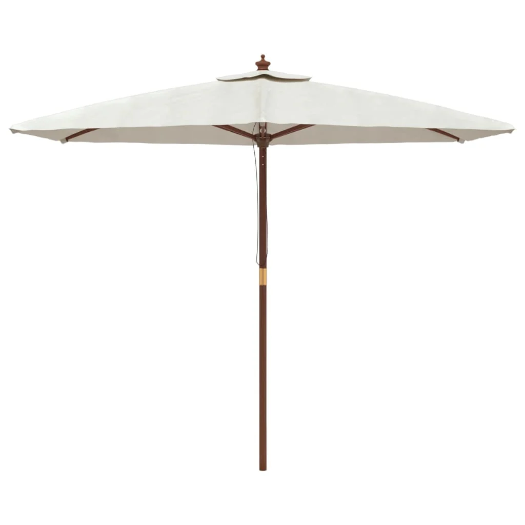 haveparasol med træstang 299x240 cm sandfarvet - Image 3