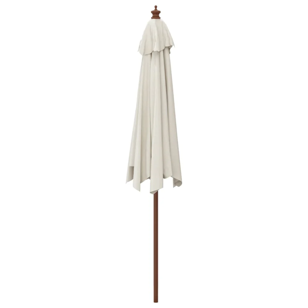 haveparasol med træstang 299x240 cm sandfarvet - Image 5