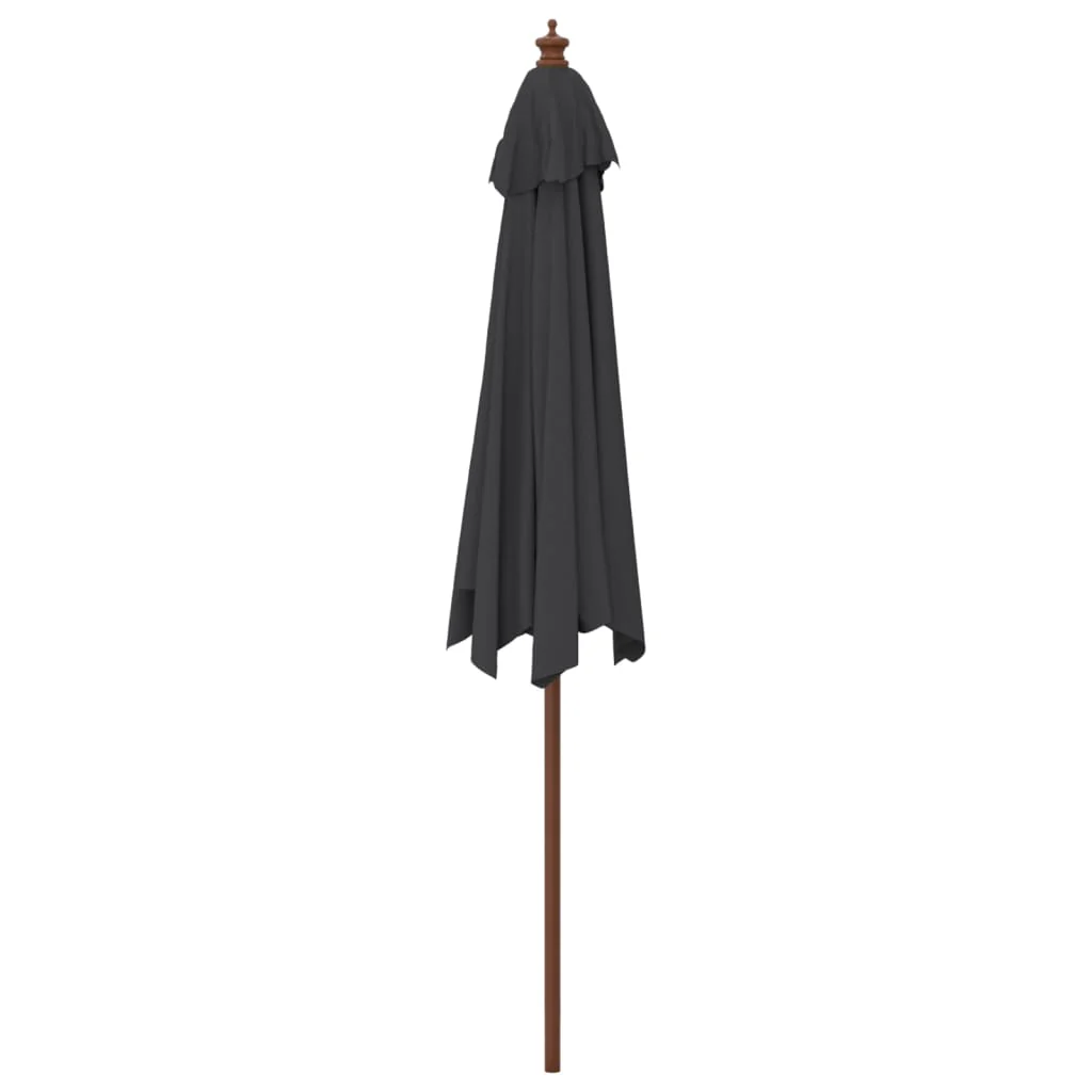 haveparasol med træstang 299x240 cm sort - Image 5