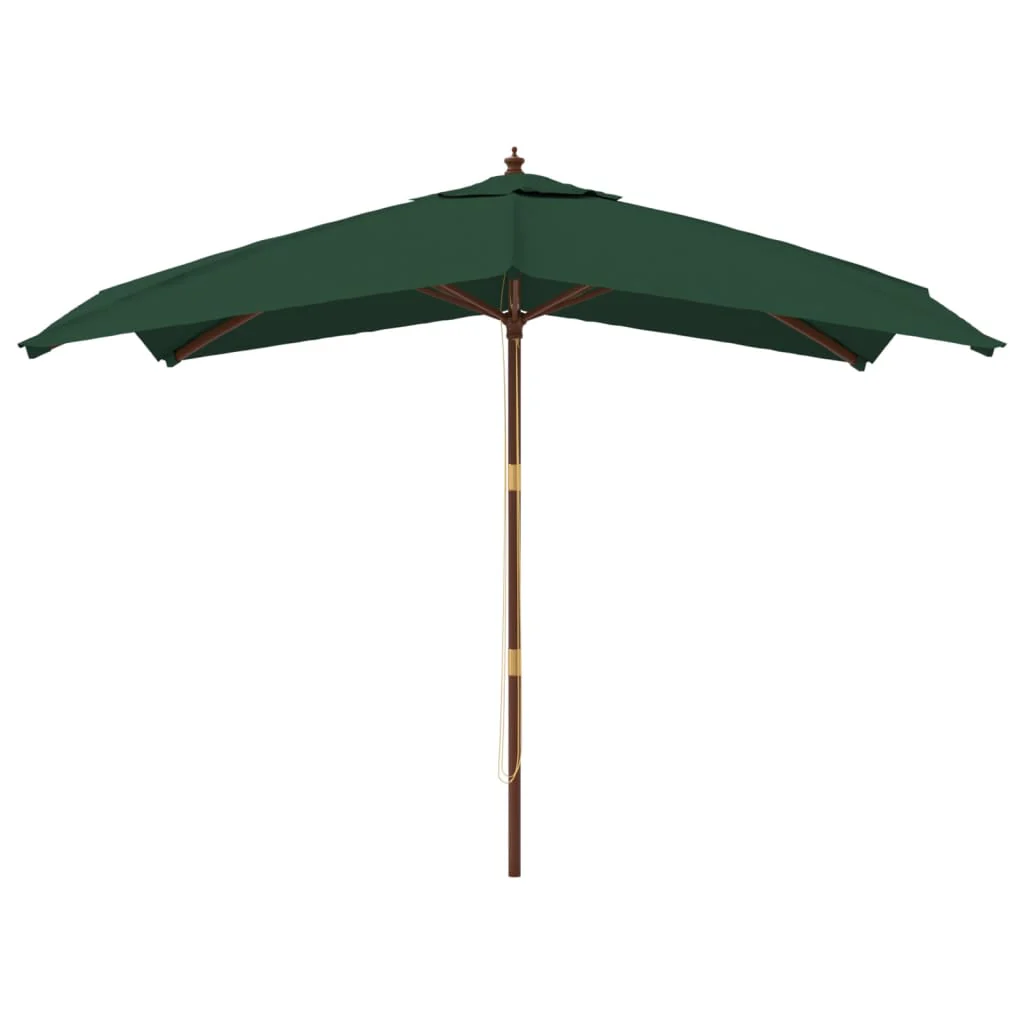 haveparasol med træstang 300x300x273 cm grøn - Image 3