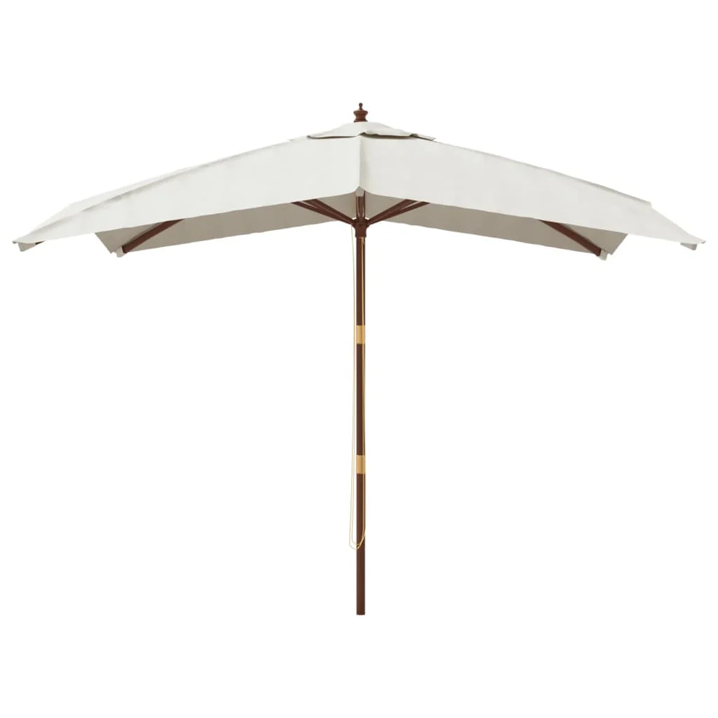 haveparasol med træstang 300x300x273 cm sandfarvet - Image 3