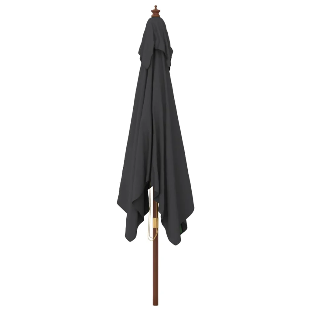 haveparasol med træstang 300x300x273 cm sort - Image 4