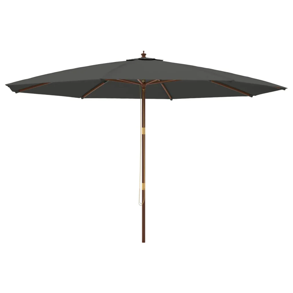 haveparasol med træstang 400x273 cm antracitgrå - Image 2