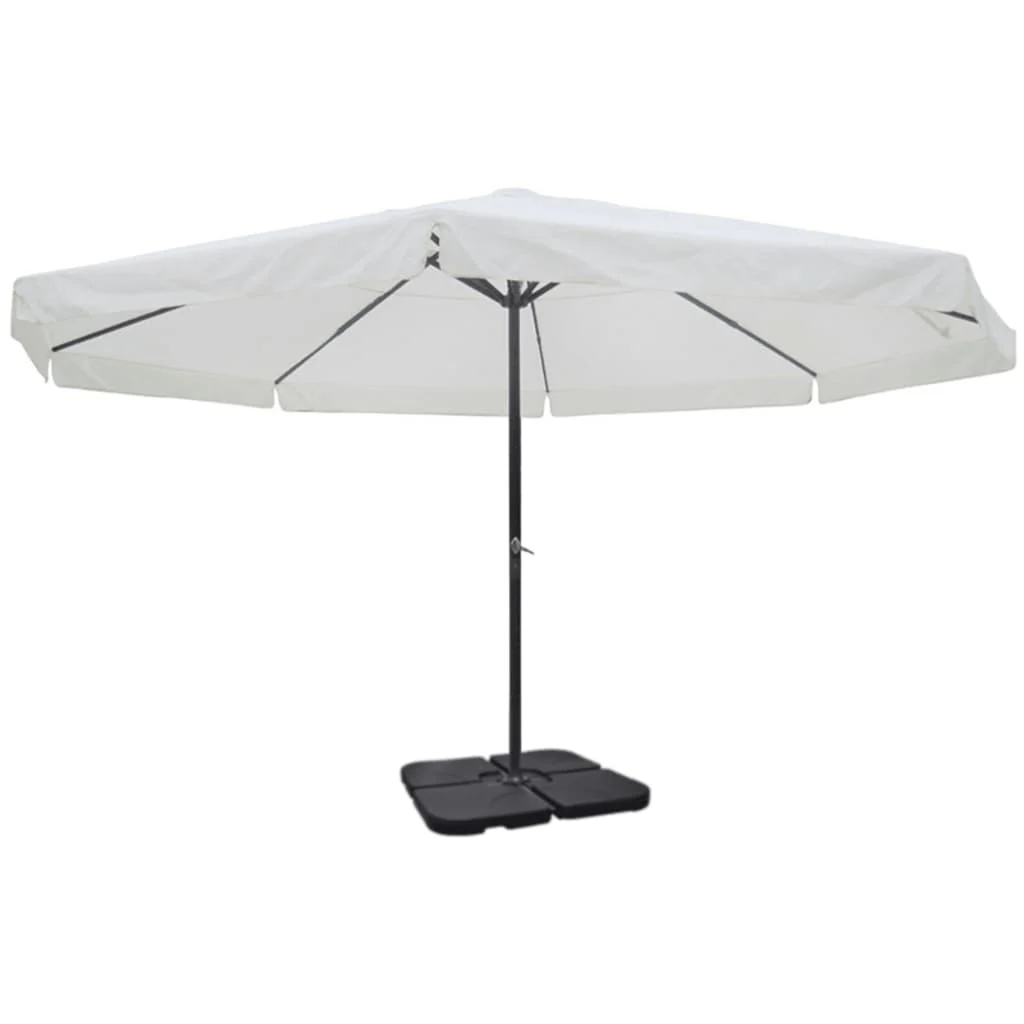 haveparasol med transportabel fod aluminium hvid - Image 2
