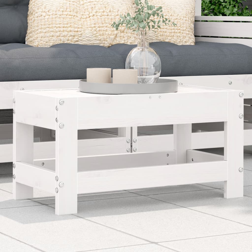 haveskammel 62x30x52 cm massivt fyrretræ hvid