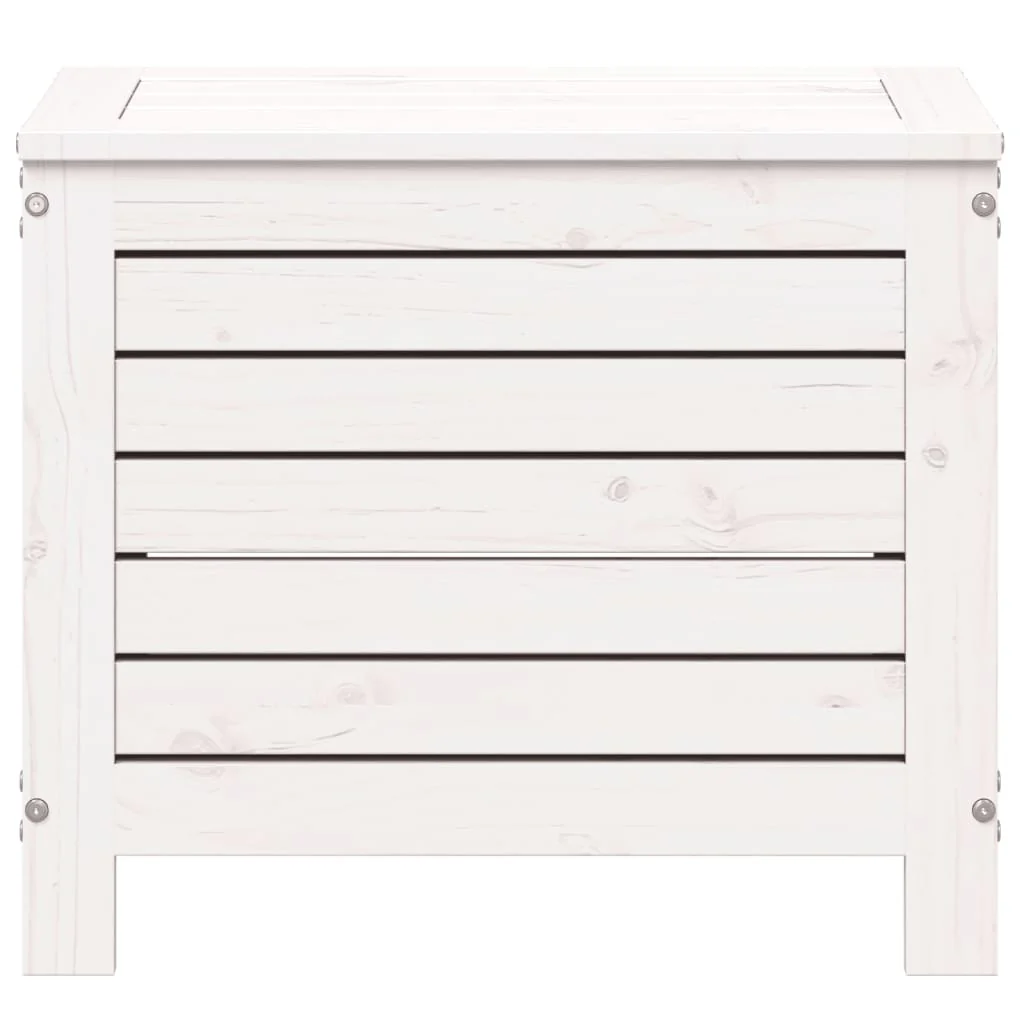 haveskammel 62x31,5x52 cm massivt fyrretræ hvid - Image 4