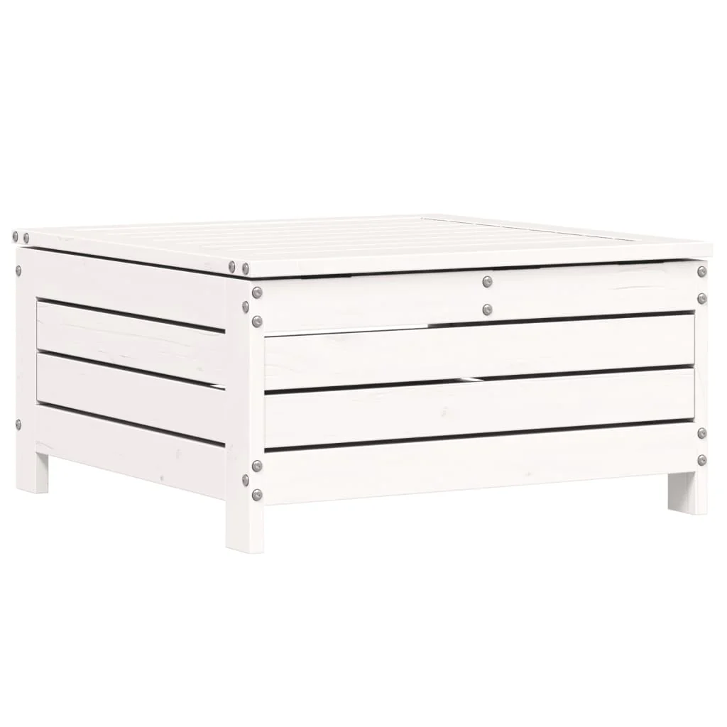haveskammel 62x63,5x32 cm massivt fyrretræ hvid - Image 6
