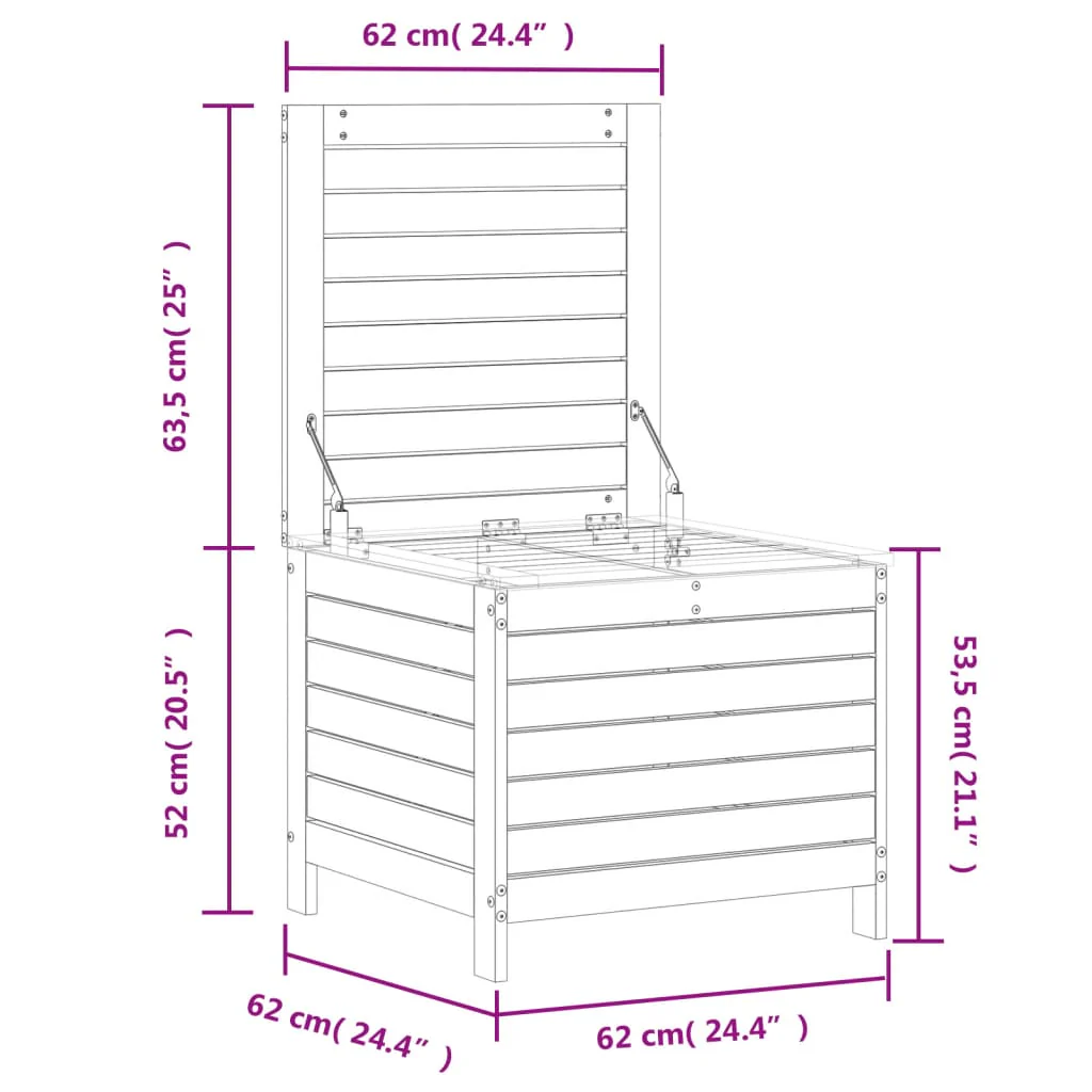 haveskammel 62x63,5x53,5 cm imprægneret fyrretræ - Image 9