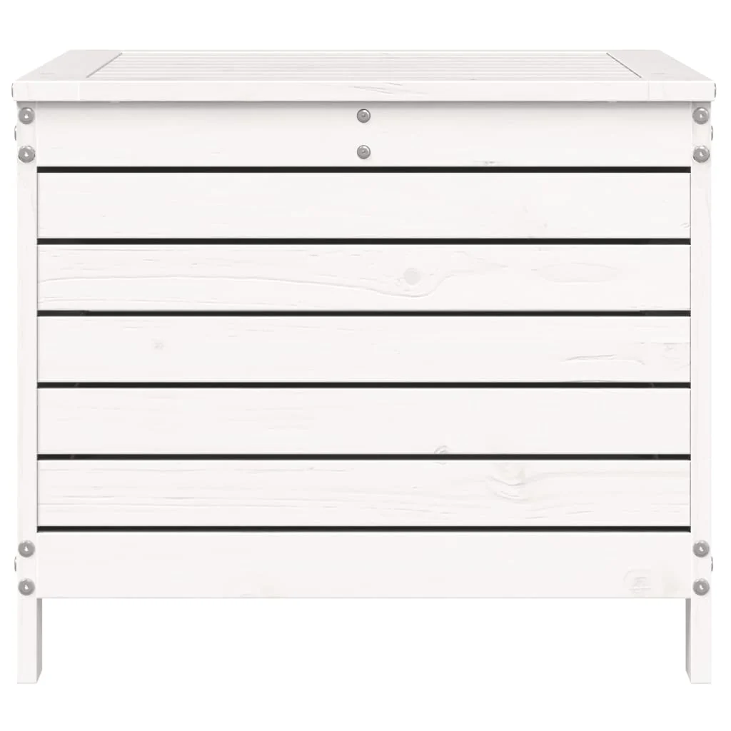 haveskammel 62x63,5x53,5 cm massivt fyrretræ hvid - Image 4