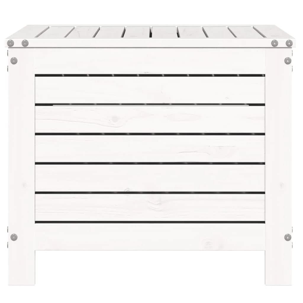 haveskammel 62x63,5x53,5 cm massivt fyrretræ hvid - Image 5