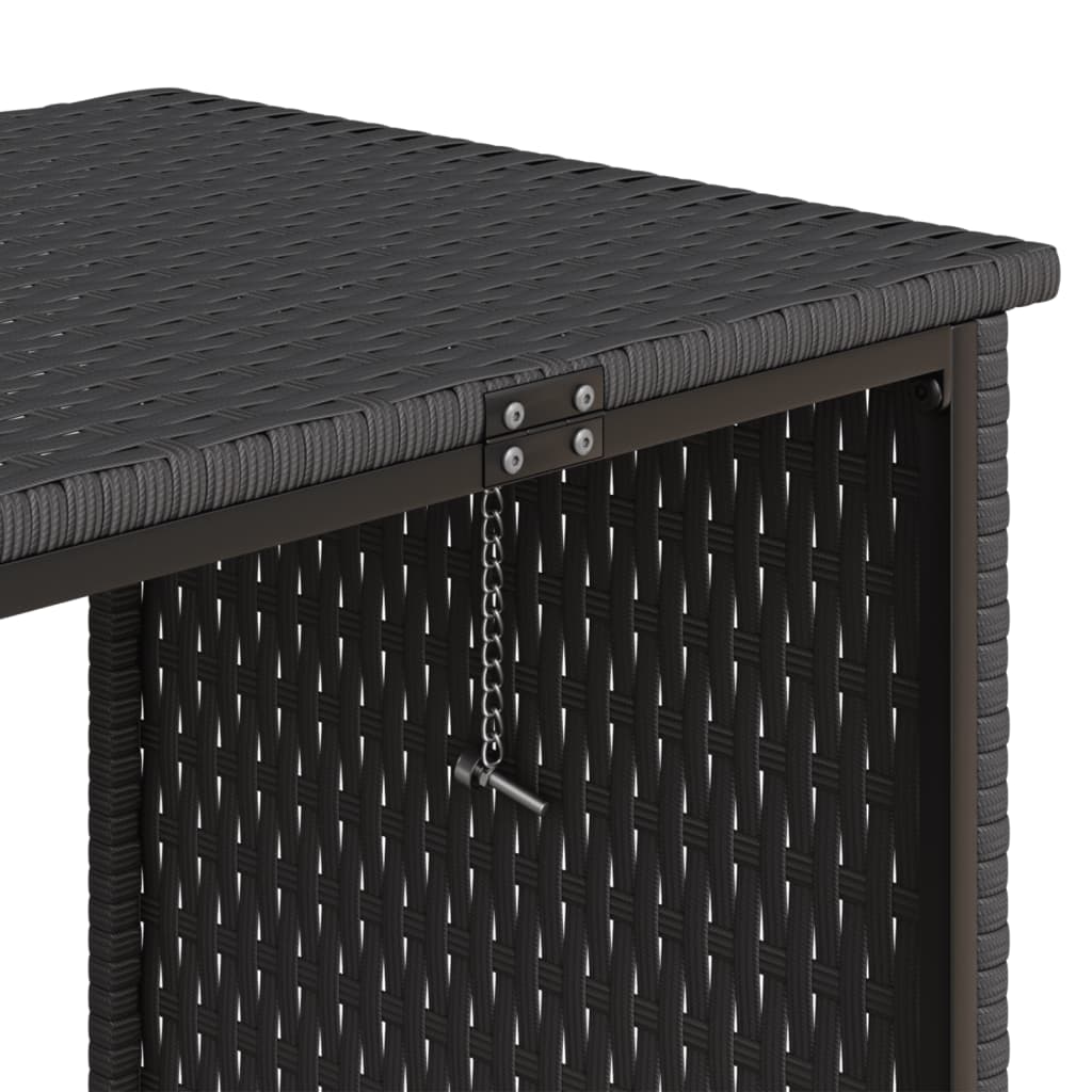 havesofa med bord og hynder L-formet polyrattan sort - Image 6