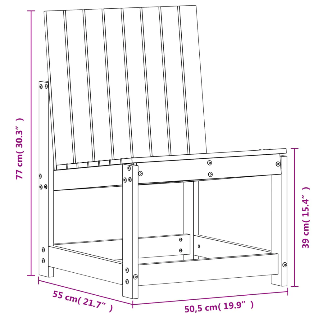 havestol 50,5x55x77 cm massivt fyrretræ - Image 8
