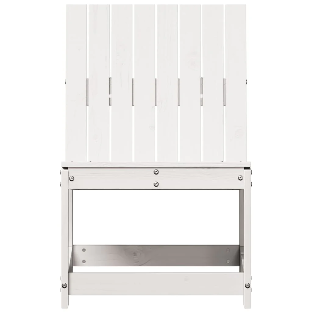 havestol 50,5x55x77 cm massivt fyrretræ hvid - Image 4