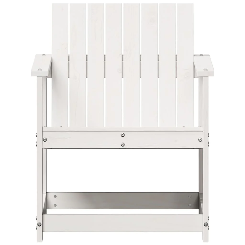 havestol 62x56x77 cm massivt fyrretræ hvid - Image 4