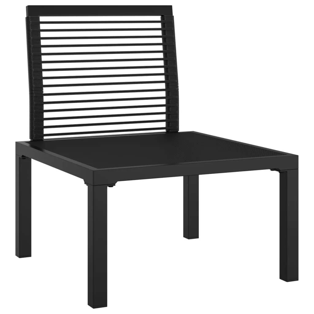 havestol med hynder polyrattan sort og grå - Image 6