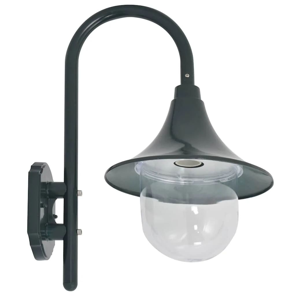 havevæglampe E27 42 cm aluminium mørkegrøn - Image 2