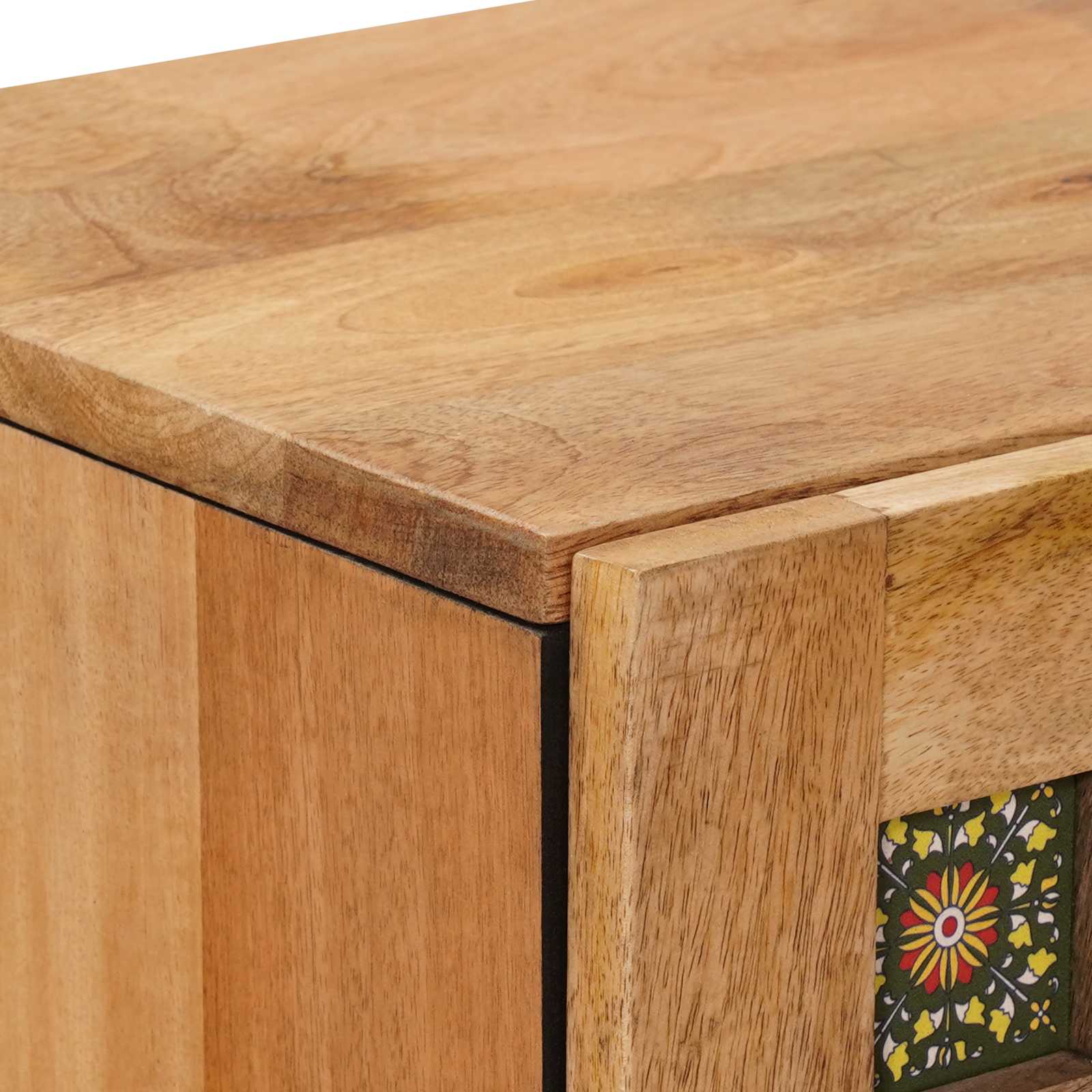 Highboard med dør Naturfarvet 40 x 33 x 110 cm Massivt mangotræ - Image 6