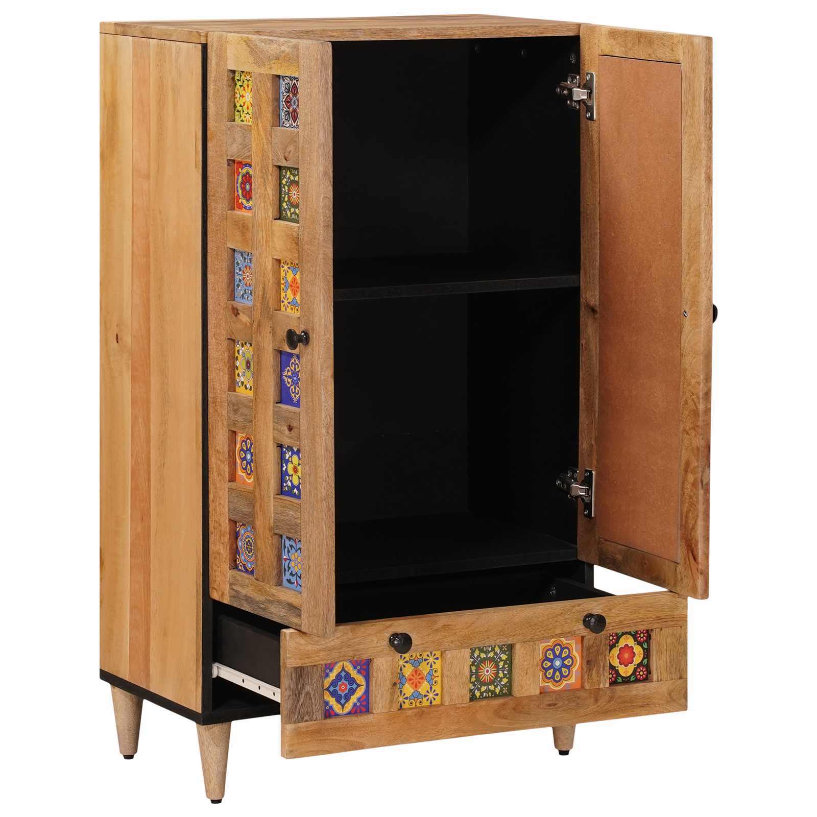 Highboard Naturfarvet 60 x 33,5 x 100 cm Massivt mangotræ - Image 2