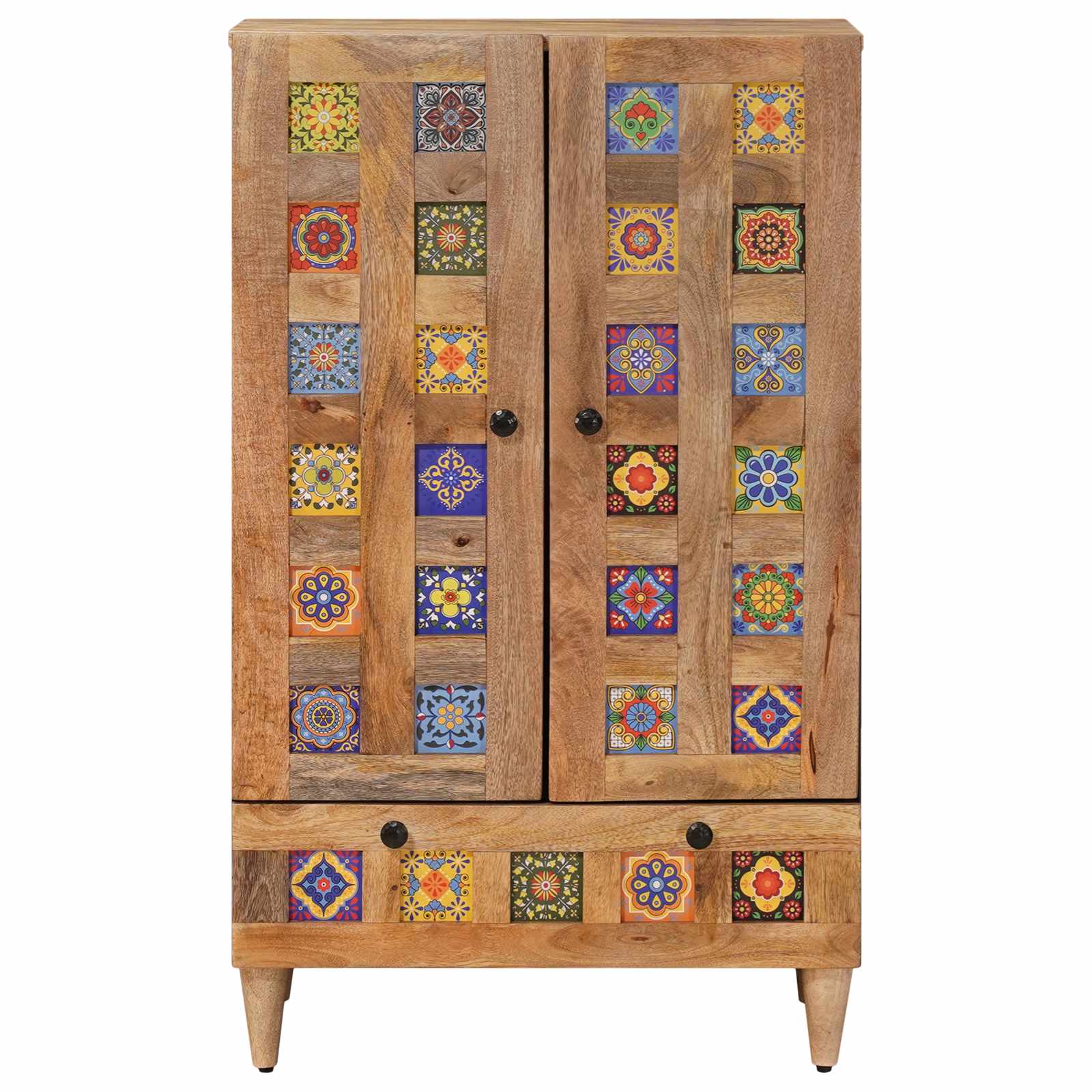 Highboard Naturfarvet 60 x 33,5 x 100 cm Massivt mangotræ - Image 3