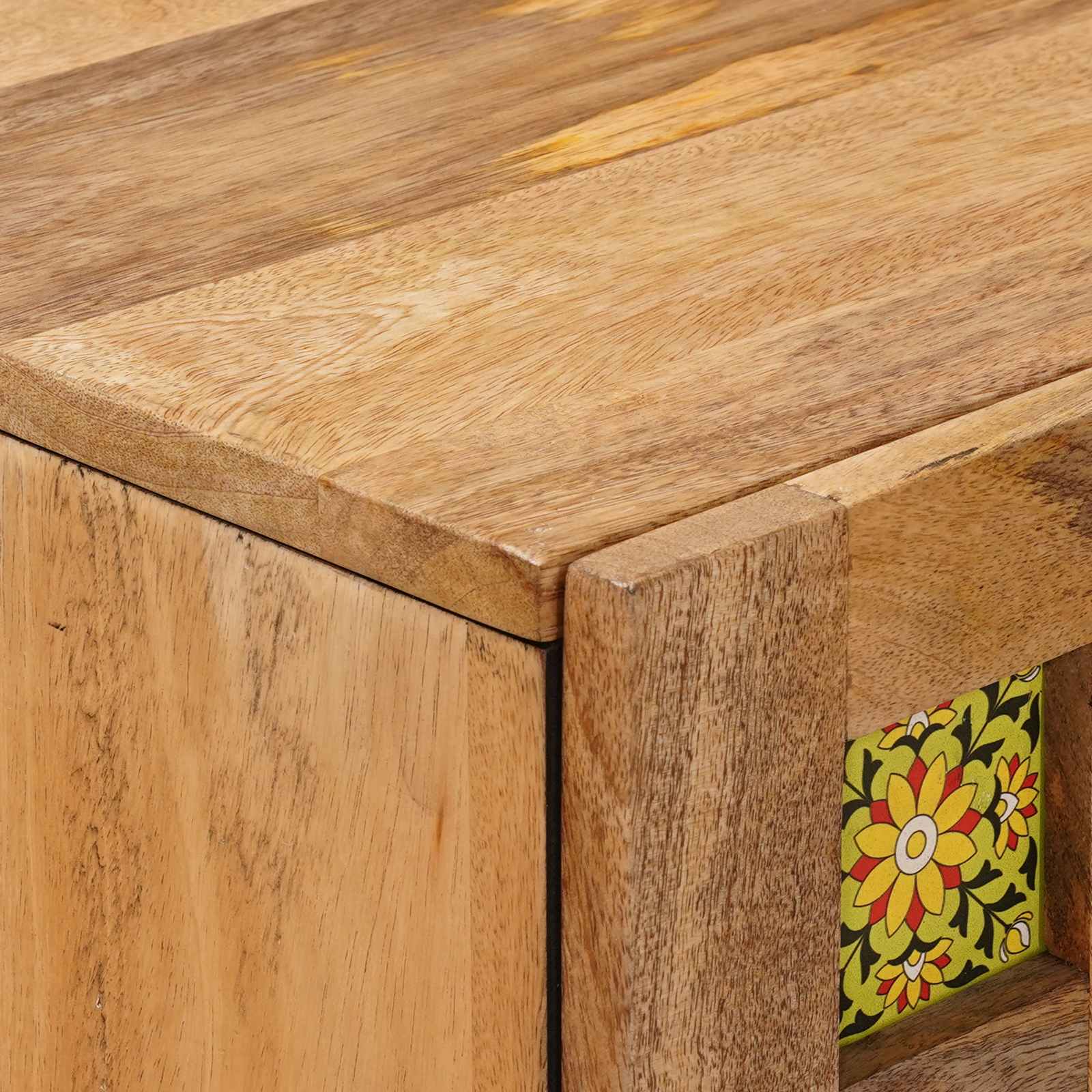 Highboard Naturfarvet 60 x 33,5 x 100 cm Massivt mangotræ - Image 6