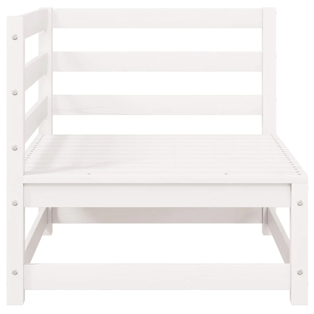 hjørnedel til havesofa massivt fyrretræ hvid - Image 5