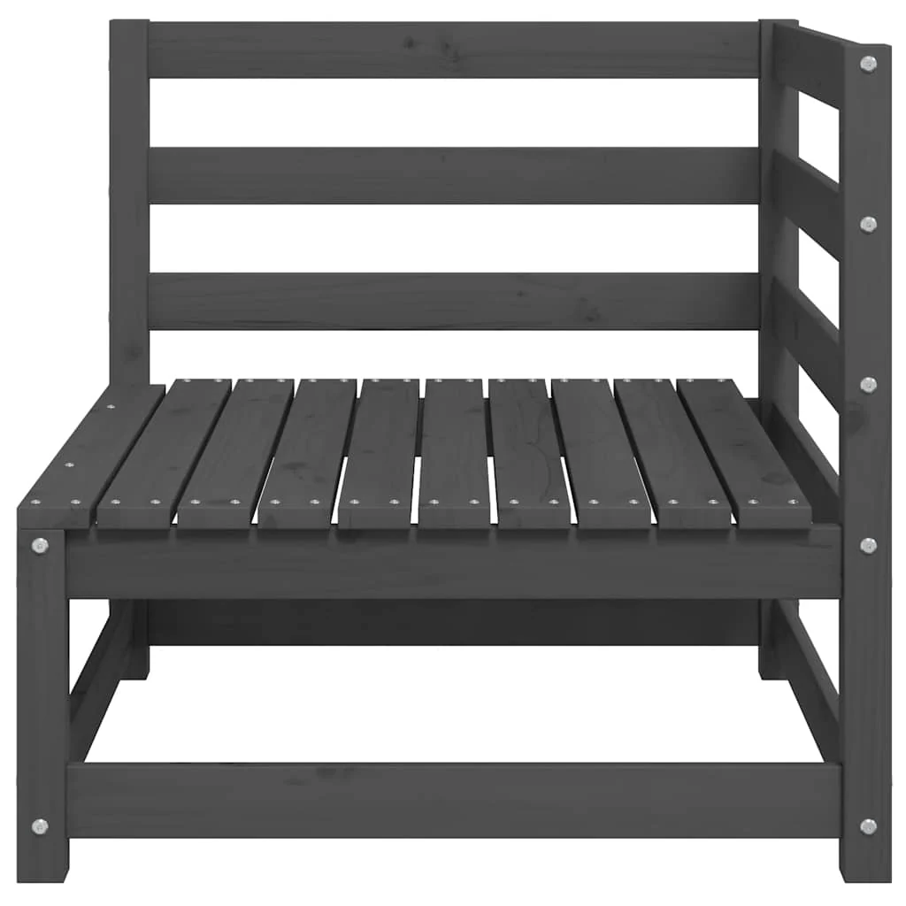 hjørnedele til havesofa 2 stk. massivt fyrretræ grå - Image 5
