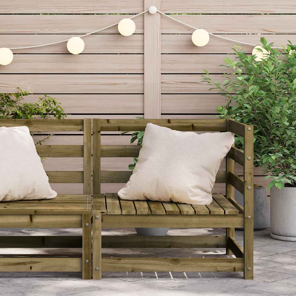 hjørnemodul til havesofa 70x70x67 cm imprægneret fyrretræ - Image 3