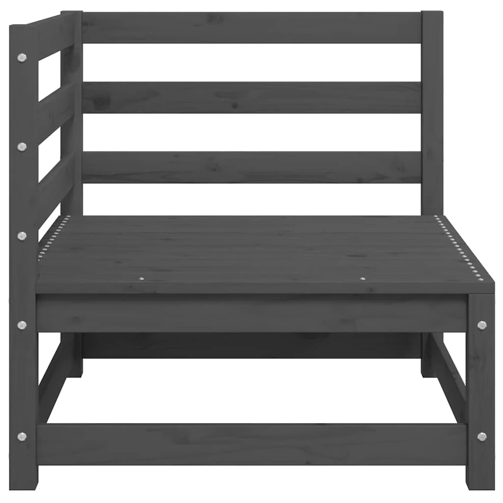 hjørnemodul til havesofa grå hynder massivt fyrretræ - Image 5