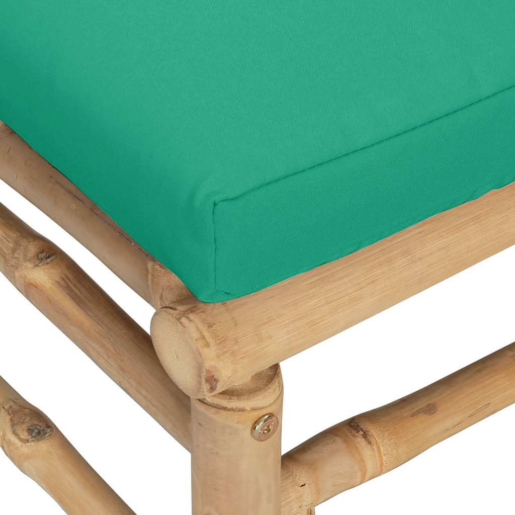hjørnemodul til havesofa med grønne hynder bambus - Image 6