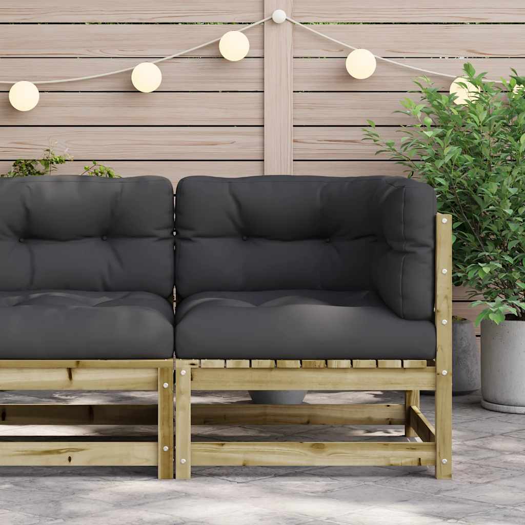 hjørnemodul til havesofa med hynder imprægneret fyrretræ - Image 3