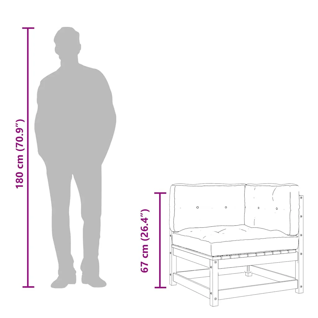 hjørnemodul til havesofa med hynder massivt douglasgran - Image 9