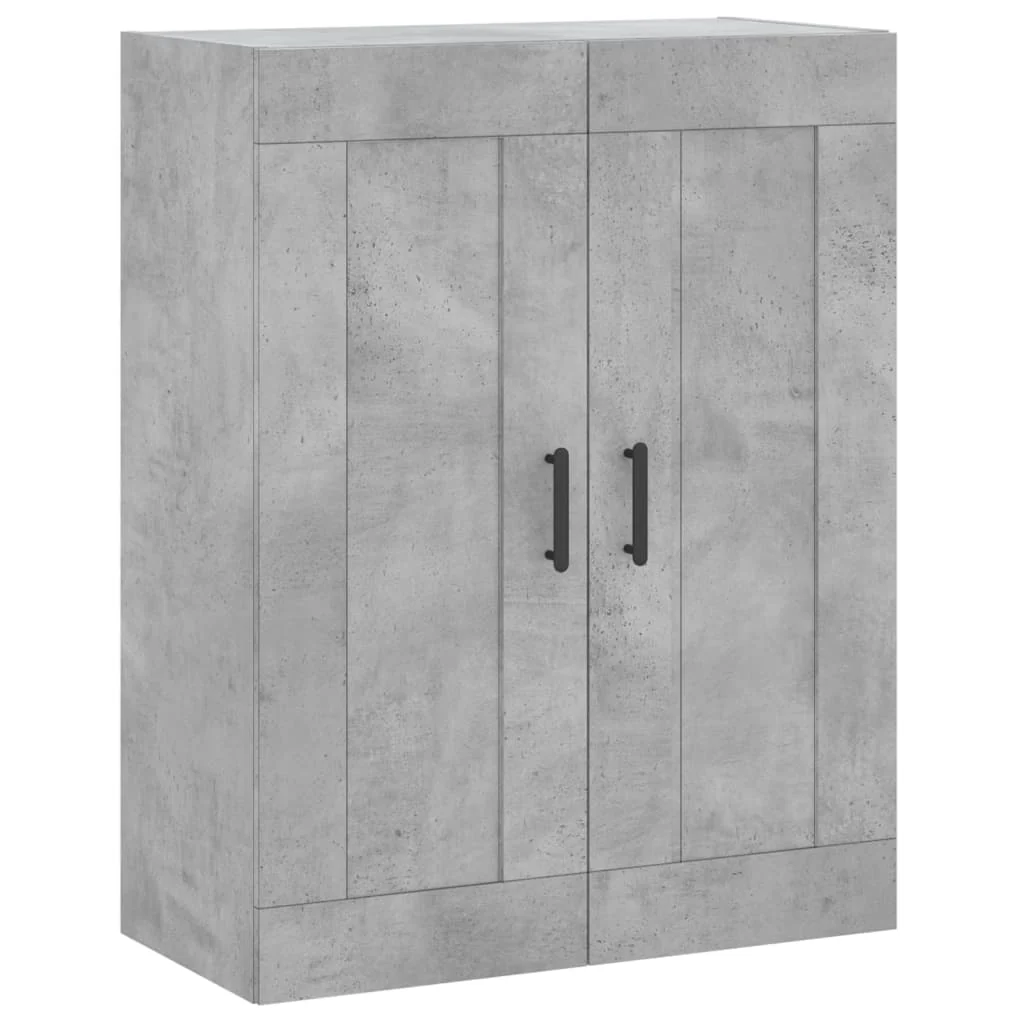 højskab 69,5x34x180 cm konstrueret træ betongrå - Image 6