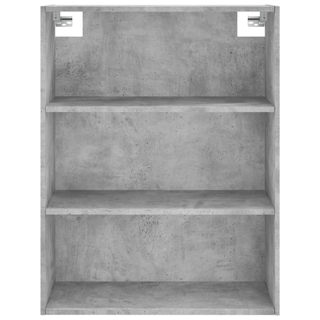 højskab 69,5x34x180 cm konstrueret træ betongrå - Image 6