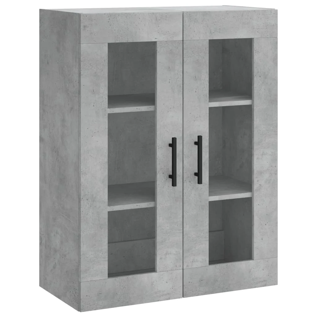 højskab 69,5x34x180 cm konstrueret træ betongrå - Image 5