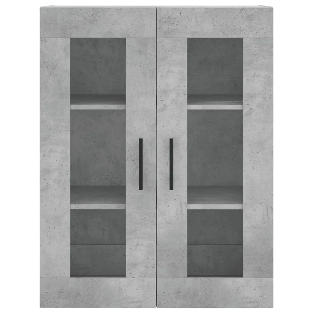 højskab 69,5x34x180 cm konstrueret træ betongrå - Image 6