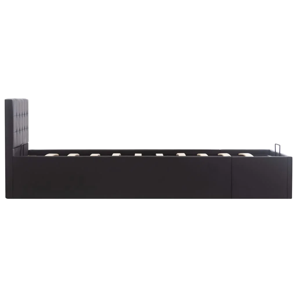 hydraulisk opbevaringsseng 100 x 200 cm kunstlæder sort - Image 5