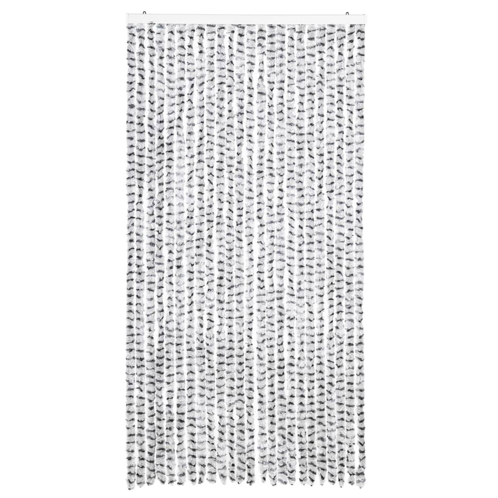 insektgardin 100x220 cm chenille lysegrå og mørkegrå - Image 3