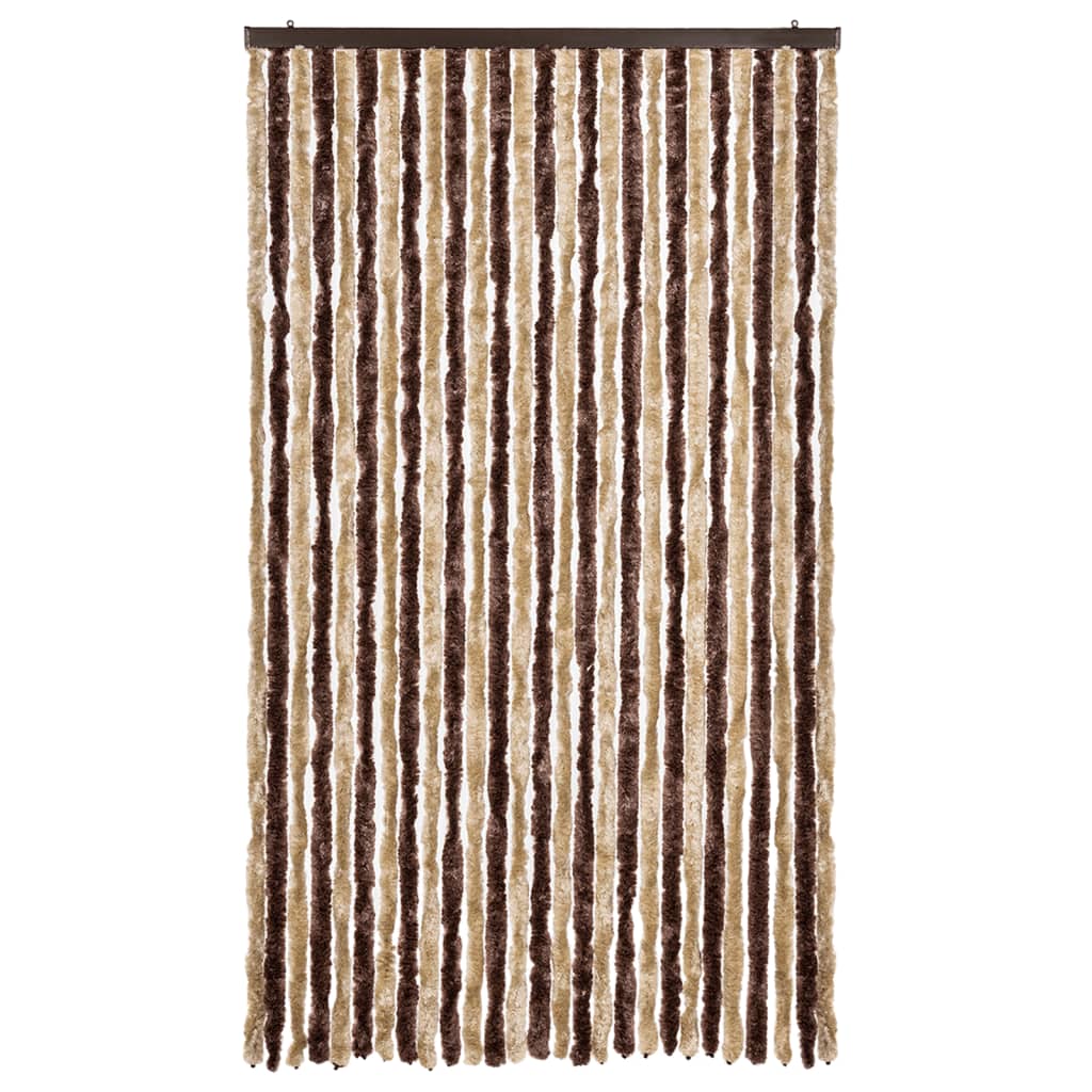 insektgardin 118x220 cm chenille beige og lysebrun - Image 3