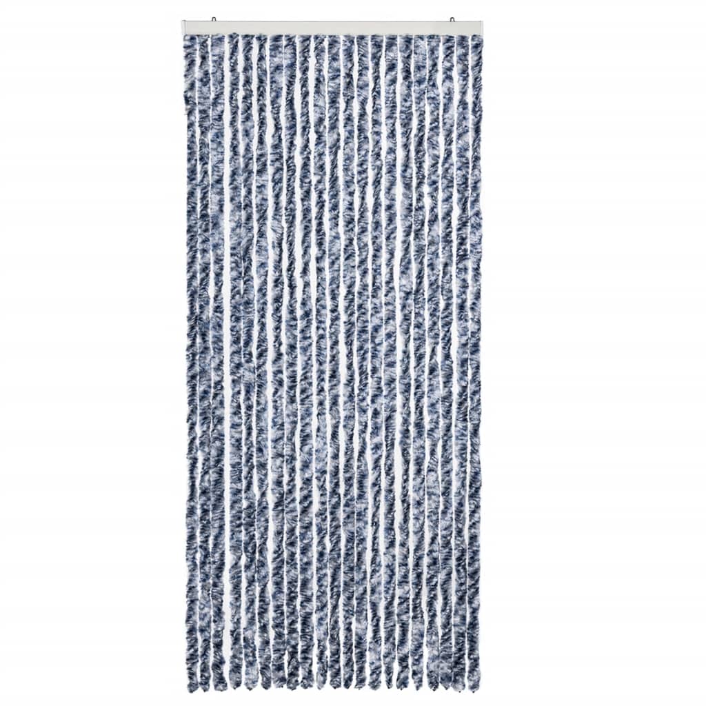 insektgardin 90x200 cm chenille blå og hvid - Image 3