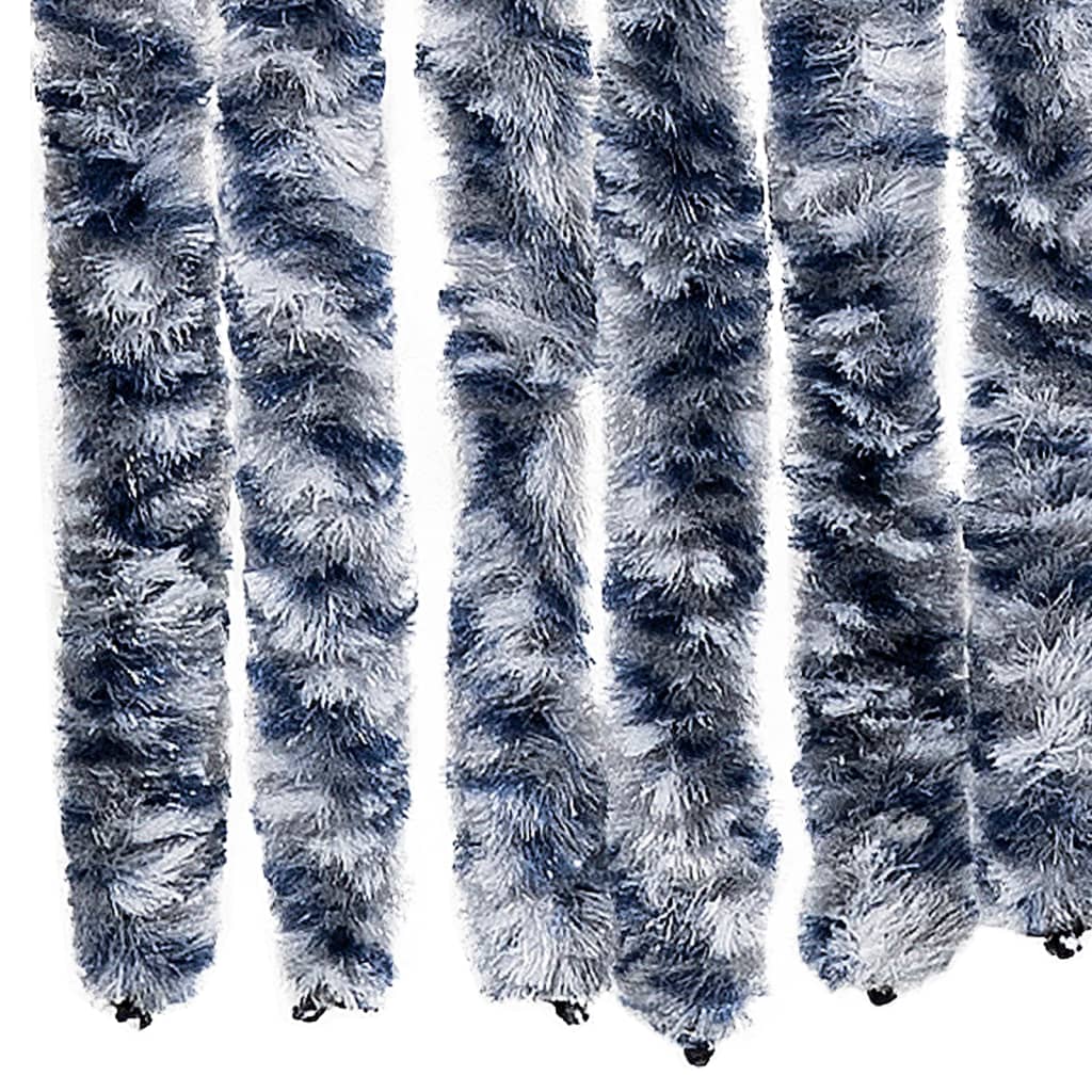 insektgardin 90x200 cm chenille blå og hvid - Image 5