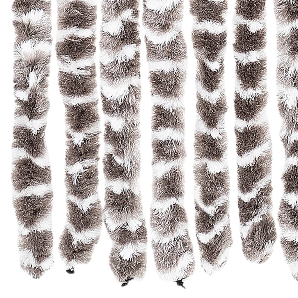 insektgardin 90x220 cm chenille gråbrun og hvid - Image 5