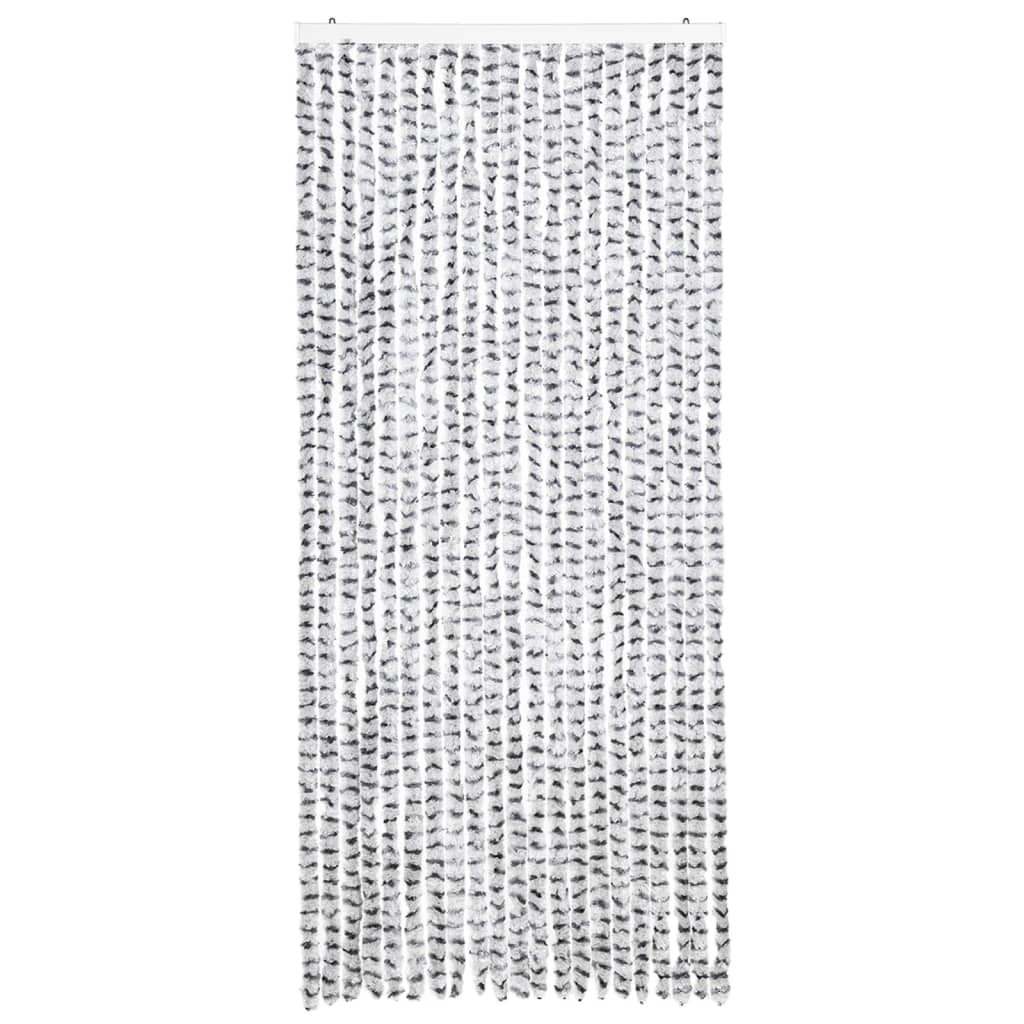 insektgardin 90x220 cm chenille lysegrå og mørkegrå - Image 3