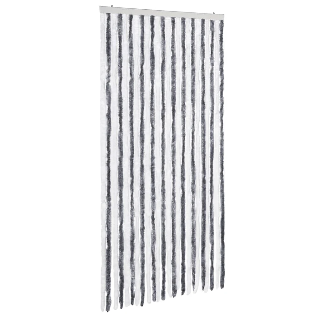 insektgardin grå og hvid 100x220 cm chenille - Image 2