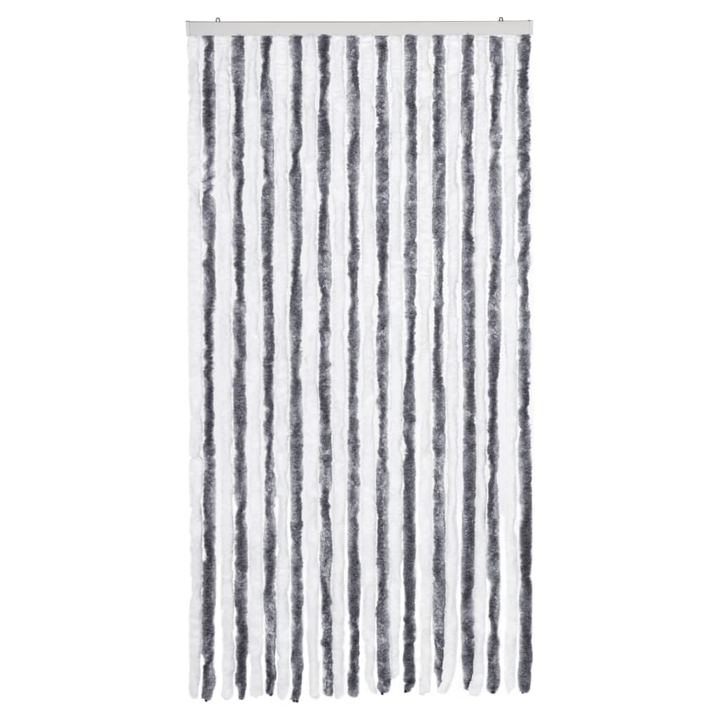 insektgardin grå og hvid 100x220 cm chenille - Image 3