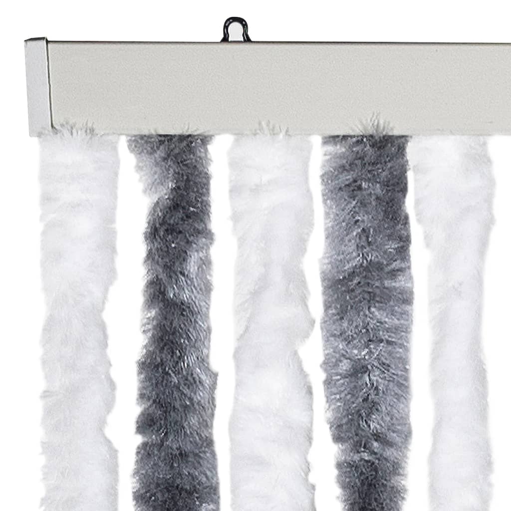 insektgardin grå og hvid 100x220 cm chenille - Image 4