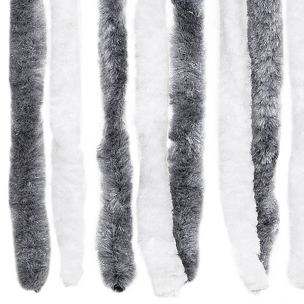 insektgardin grå og hvid 100x220 cm chenille - Image 5