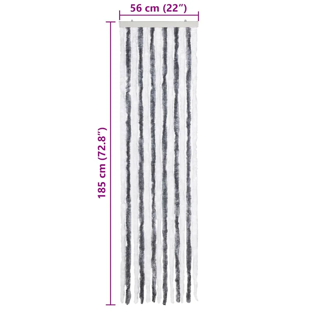 insektgardin grå og hvid 56 x 185 cm chenille - Image 7