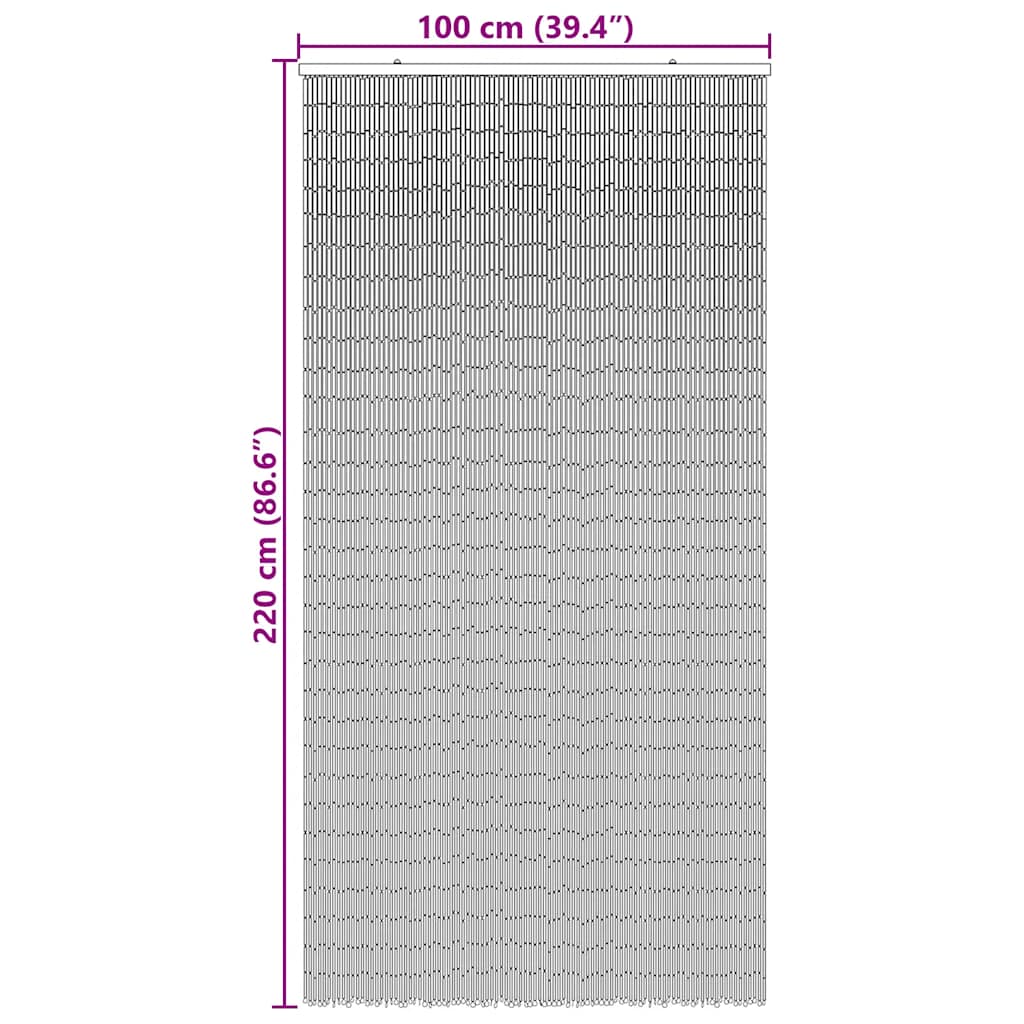 insektgardin til døren 100x220 cm bambus mørkegrå - Image 7