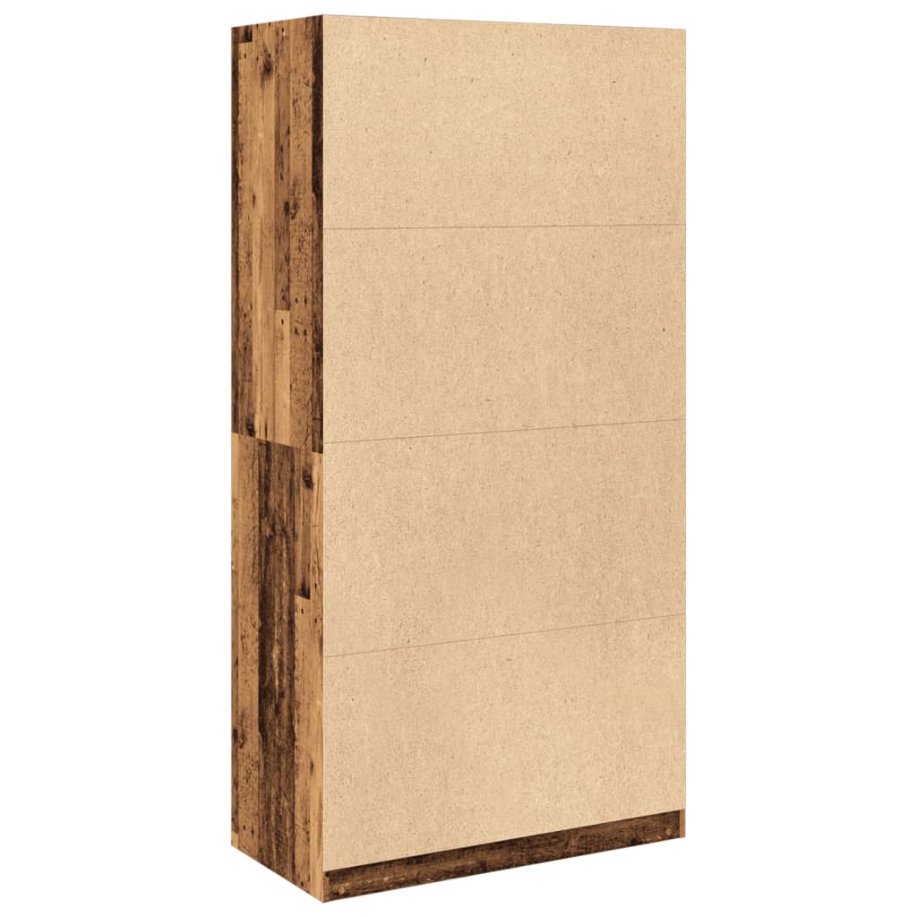 klædeskab 100x50x200 cm konstrueret træ gammelt trælook - Image 6